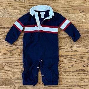 Ralph Lauren Navy Romper with Red and White Accents
